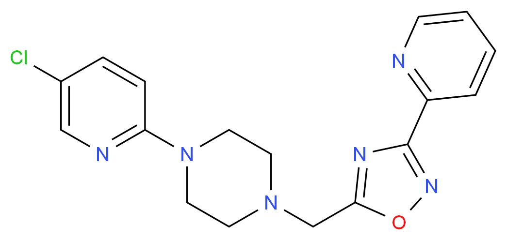 1-(5-chloro-2-pyridinyl)-4-{[3-(2-pyridinyl)-1,2,4-oxadiazol-5-yl]methyl}piperazine_Molecular_structure_CAS_)