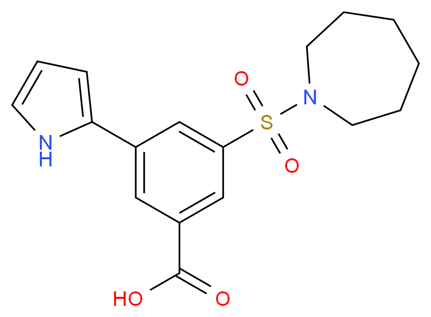 3-(azepan-1-ylsulfonyl)-5-(1H-pyrrol-2-yl)benzoic acid_Molecular_structure_CAS_)