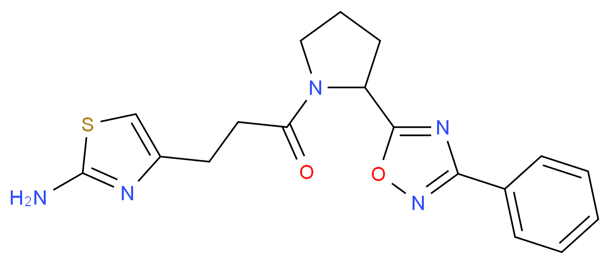 4-{3-oxo-3-[2-(3-phenyl-1,2,4-oxadiazol-5-yl)-1-pyrrolidinyl]propyl}-1,3-thiazol-2-amine_Molecular_structure_CAS_)