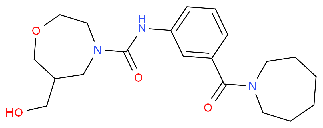 N-[3-(azepan-1-ylcarbonyl)phenyl]-6-(hydroxymethyl)-1,4-oxazepane-4-carboxamide_Molecular_structure_CAS_)
