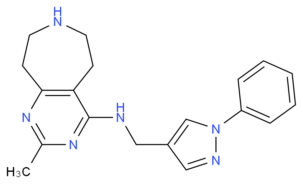 2-methyl-N-[(1-phenyl-1H-pyrazol-4-yl)methyl]-6,7,8,9-tetrahydro-5H-pyrimido[4,5-d]azepin-4-amine_Molecular_structure_CAS_)