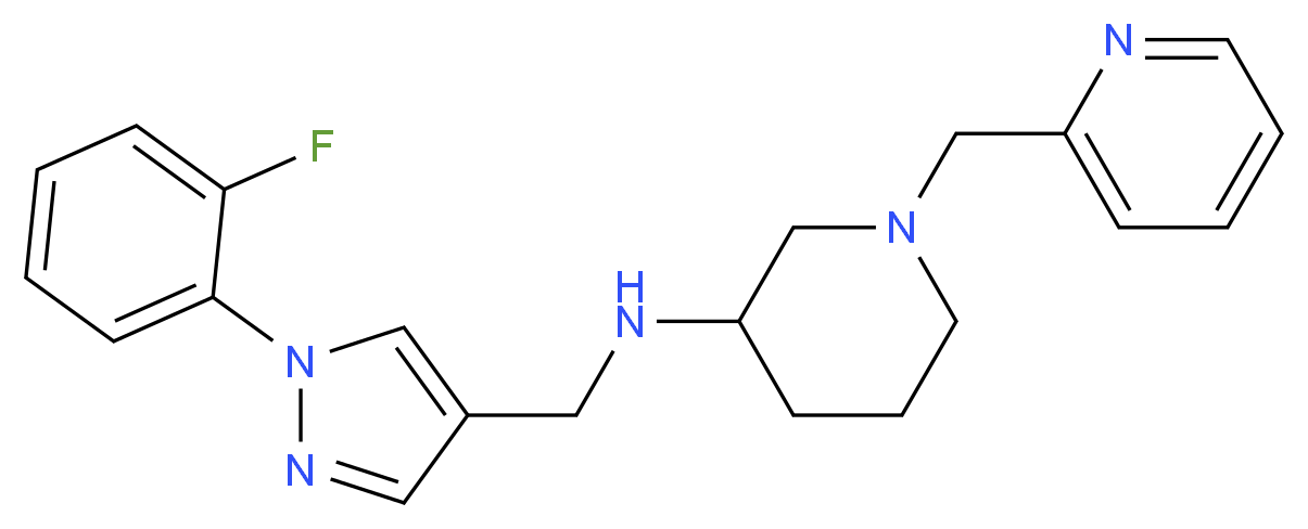 N-{[1-(2-fluorophenyl)-1H-pyrazol-4-yl]methyl}-1-(2-pyridinylmethyl)-3-piperidinamine_Molecular_structure_CAS_)