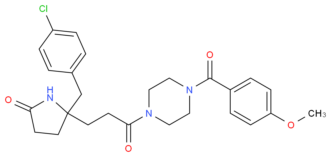 5-(4-chlorobenzyl)-5-{3-[4-(4-methoxybenzoyl)-1-piperazinyl]-3-oxopropyl}-2-pyrrolidinone_Molecular_structure_CAS_)