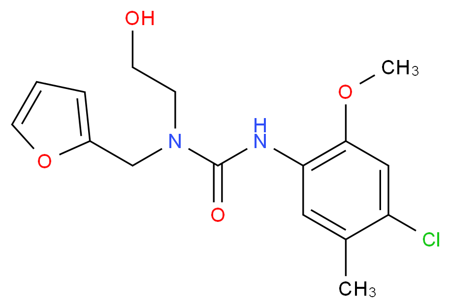 N'-(4-chloro-2-methoxy-5-methylphenyl)-N-(2-furylmethyl)-N-(2-hydroxyethyl)urea_Molecular_structure_CAS_)