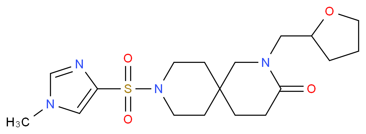9-[(1-methyl-1H-imidazol-4-yl)sulfonyl]-2-(tetrahydrofuran-2-ylmethyl)-2,9-diazaspiro[5.5]undecan-3-one_Molecular_structure_CAS_)