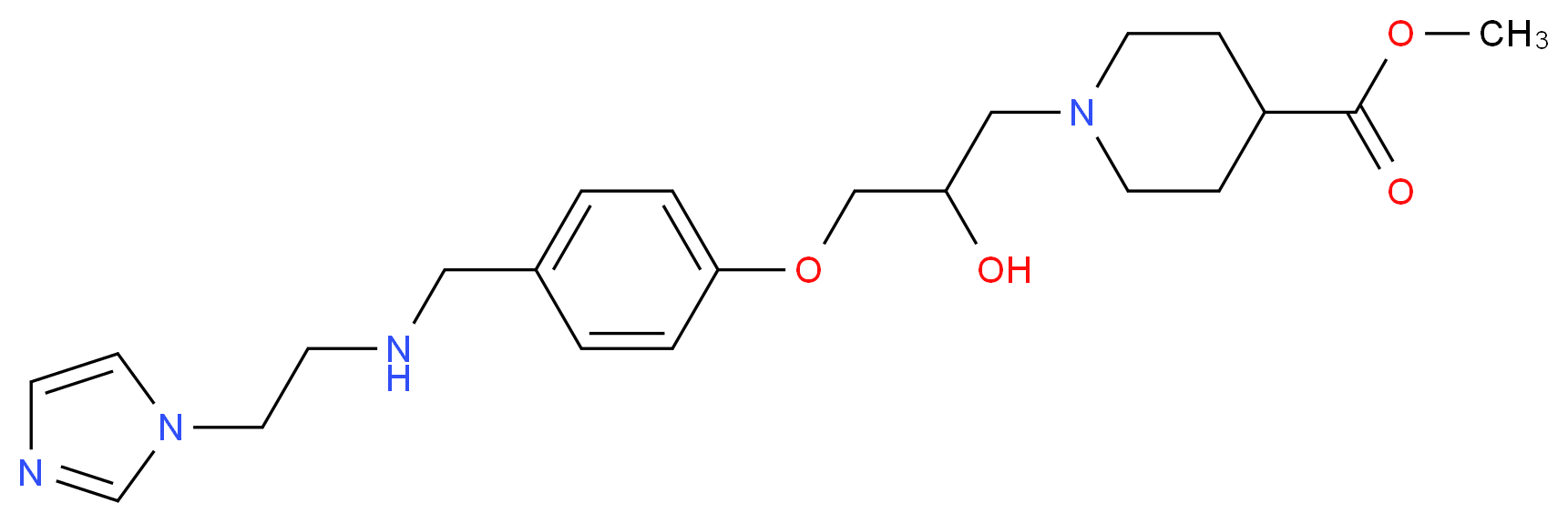 methyl 1-{2-hydroxy-3-[4-({[2-(1H-imidazol-1-yl)ethyl]amino}methyl)phenoxy]propyl}-4-piperidinecarboxylate_Molecular_structure_CAS_)