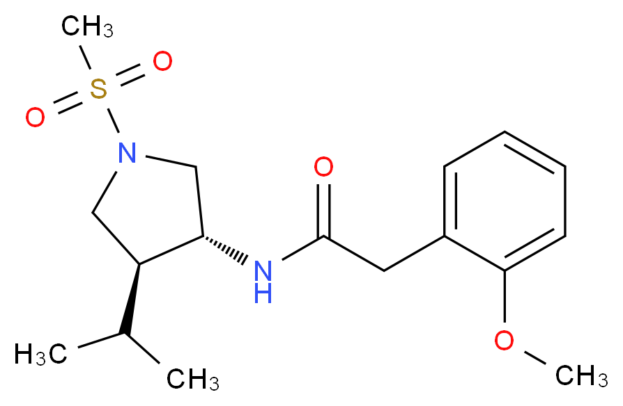 N-[(3R*,4S*)-4-isopropyl-1-(methylsulfonyl)-3-pyrrolidinyl]-2-(2-methoxyphenyl)acetamide_Molecular_structure_CAS_)