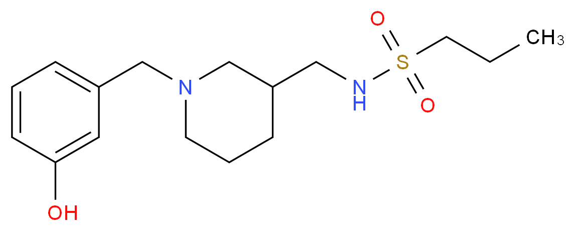 N-{[1-(3-hydroxybenzyl)piperidin-3-yl]methyl}propane-1-sulfonamide_Molecular_structure_CAS_)