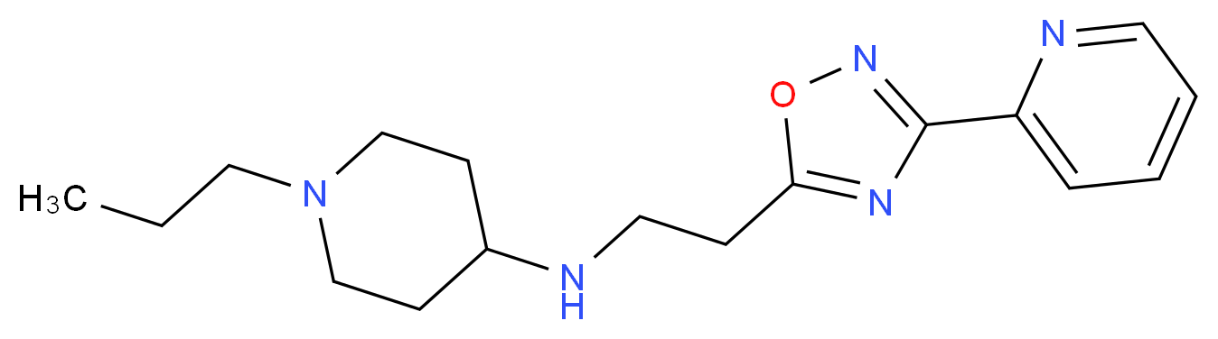 1-propyl-N-[2-(3-pyridin-2-yl-1,2,4-oxadiazol-5-yl)ethyl]piperidin-4-amine_Molecular_structure_CAS_)