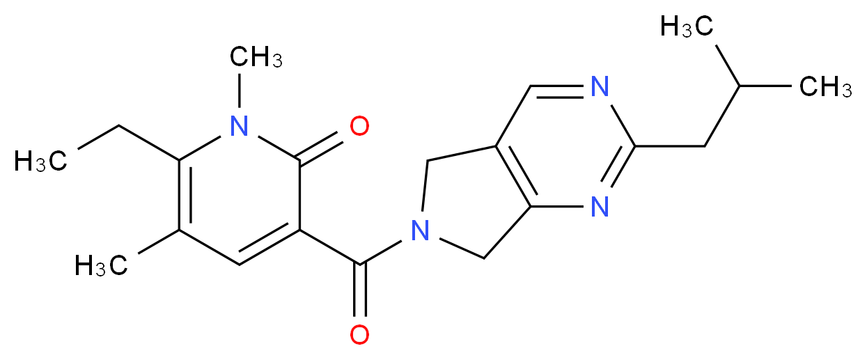 6-ethyl-3-[(2-isobutyl-5,7-dihydro-6H-pyrrolo[3,4-d]pyrimidin-6-yl)carbonyl]-1,5-dimethylpyridin-2(1H)-one_Molecular_structure_CAS_)