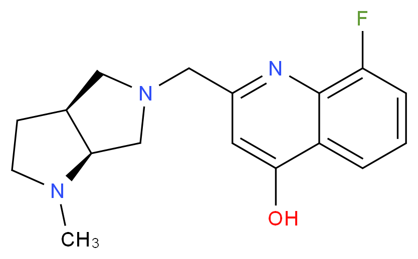 8-fluoro-2-{[(3aS*,6aS*)-1-methylhexahydropyrrolo[3,4-b]pyrrol-5(1H)-yl]methyl}quinolin-4-ol_Molecular_structure_CAS_)