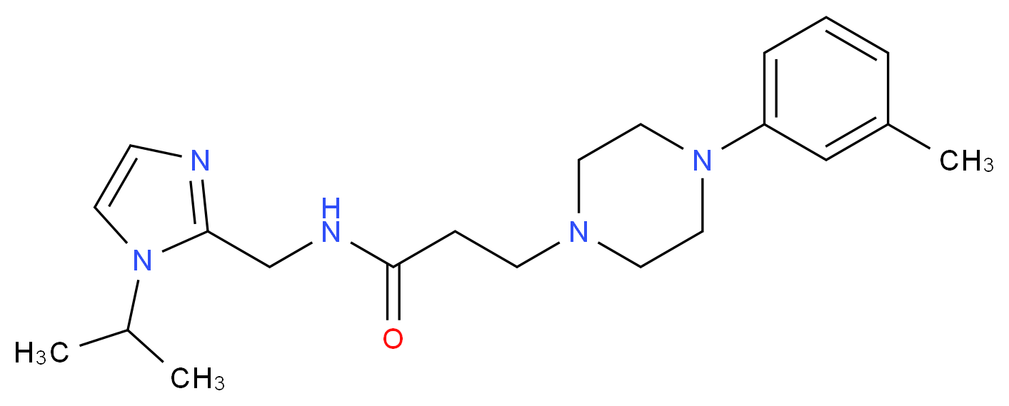 N-[(1-isopropyl-1H-imidazol-2-yl)methyl]-3-[4-(3-methylphenyl)-1-piperazinyl]propanamide_Molecular_structure_CAS_)
