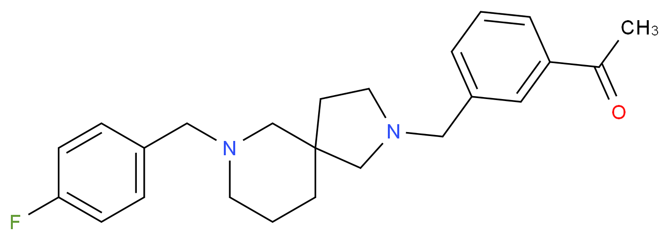 1-(3-{[7-(4-fluorobenzyl)-2,7-diazaspiro[4.5]dec-2-yl]methyl}phenyl)ethanone_Molecular_structure_CAS_)