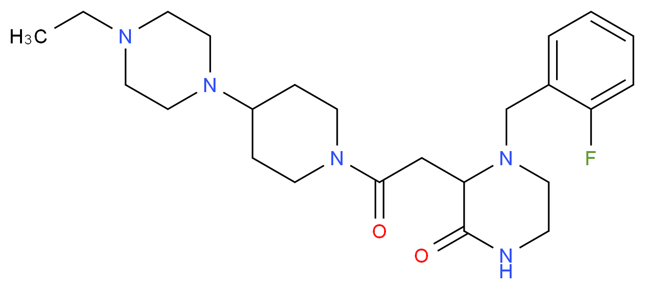 3-{2-[4-(4-ethyl-1-piperazinyl)-1-piperidinyl]-2-oxoethyl}-4-(2-fluorobenzyl)-2-piperazinone_Molecular_structure_CAS_)
