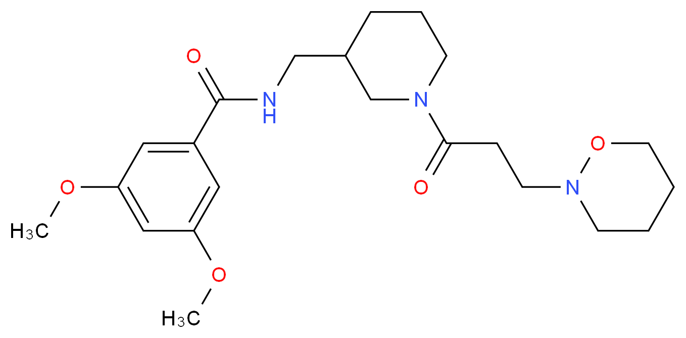 3,5-dimethoxy-N-({1-[3-(1,2-oxazinan-2-yl)propanoyl]-3-piperidinyl}methyl)benzamide_Molecular_structure_CAS_)