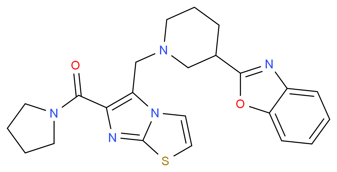 2-(1-{[6-(1-pyrrolidinylcarbonyl)imidazo[2,1-b][1,3]thiazol-5-yl]methyl}-3-piperidinyl)-1,3-benzoxazole_Molecular_structure_CAS_)