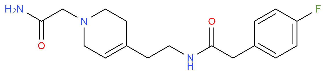 N-{2-[1-(2-amino-2-oxoethyl)-1,2,3,6-tetrahydropyridin-4-yl]ethyl}-2-(4-fluorophenyl)acetamide_Molecular_structure_CAS_)