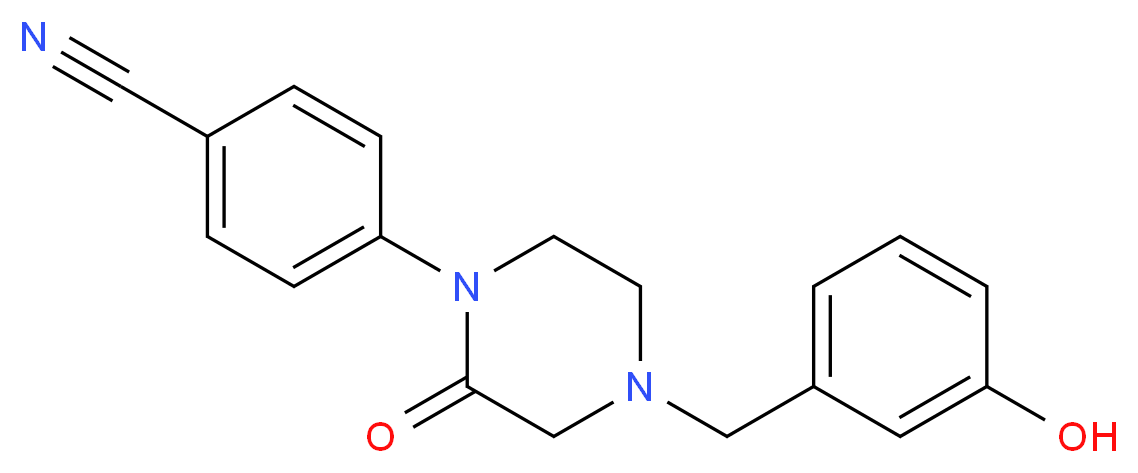 4-[4-(3-hydroxybenzyl)-2-oxo-1-piperazinyl]benzonitrile_Molecular_structure_CAS_)
