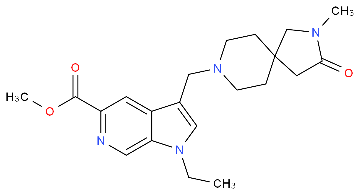 methyl 1-ethyl-3-[(2-methyl-3-oxo-2,8-diazaspiro[4.5]dec-8-yl)methyl]-1H-pyrrolo[2,3-c]pyridine-5-carboxylate_Molecular_structure_CAS_)