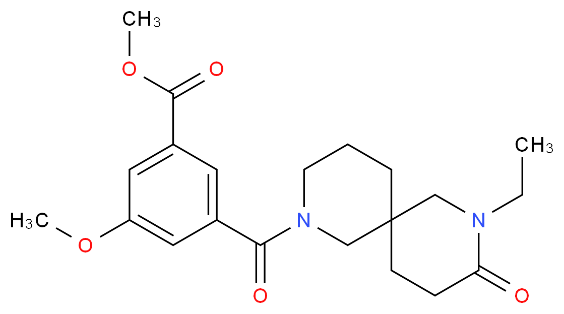 methyl 3-[(8-ethyl-9-oxo-2,8-diazaspiro[5.5]undec-2-yl)carbonyl]-5-methoxybenzoate_Molecular_structure_CAS_)