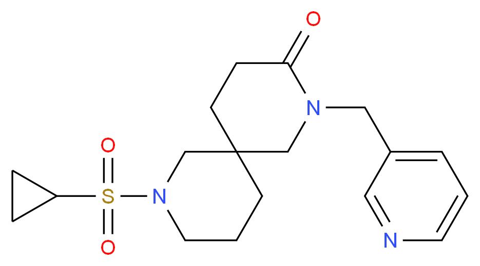 8-(cyclopropylsulfonyl)-2-(3-pyridinylmethyl)-2,8-diazaspiro[5.5]undecan-3-one_Molecular_structure_CAS_)