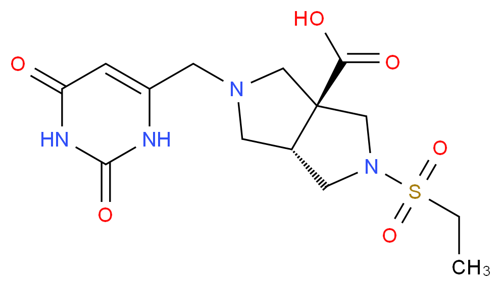 (3aS*,6aS*)-2-[(2,6-dioxo-1,2,3,6-tetrahydropyrimidin-4-yl)methyl]-5-(ethylsulfonyl)hexahydropyrrolo[3,4-c]pyrrole-3a(1H)-carboxylic acid_Molecular_structure_CAS_)