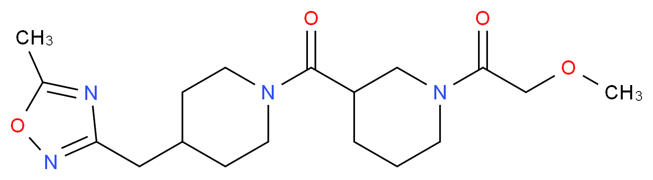 1-(methoxyacetyl)-3-({4-[(5-methyl-1,2,4-oxadiazol-3-yl)methyl]-1-piperidinyl}carbonyl)piperidine_Molecular_structure_CAS_)