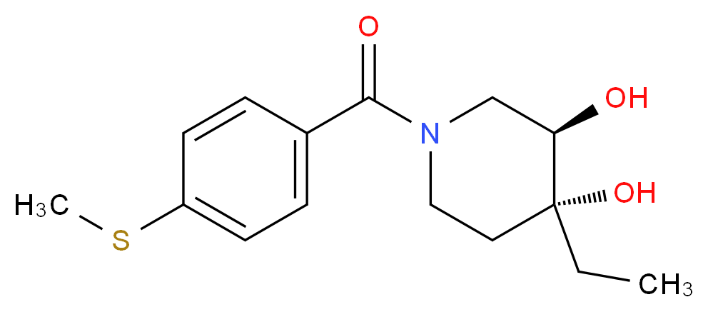 (3R*,4R*)-4-ethyl-1-[4-(methylthio)benzoyl]piperidine-3,4-diol_Molecular_structure_CAS_)