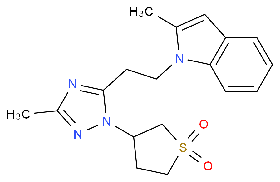 1-{2-[1-(1,1-dioxidotetrahydro-3-thienyl)-3-methyl-1H-1,2,4-triazol-5-yl]ethyl}-2-methyl-1H-indole_Molecular_structure_CAS_)