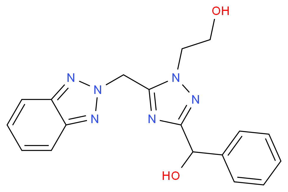 2-{5-(2H-1,2,3-benzotriazol-2-ylmethyl)-3-[hydroxy(phenyl)methyl]-1H-1,2,4-triazol-1-yl}ethanol_Molecular_structure_CAS_)