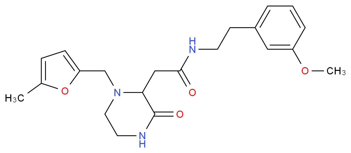 N-[2-(3-methoxyphenyl)ethyl]-2-{1-[(5-methyl-2-furyl)methyl]-3-oxo-2-piperazinyl}acetamide_Molecular_structure_CAS_)