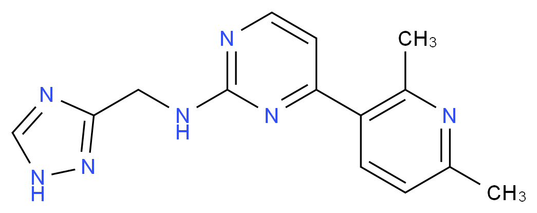 4-(2,6-dimethylpyridin-3-yl)-N-(1H-1,2,4-triazol-3-ylmethyl)pyrimidin-2-amine_Molecular_structure_CAS_)