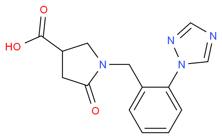 5-oxo-1-[2-(1H-1,2,4-triazol-1-yl)benzyl]pyrrolidine-3-carboxylic acid_Molecular_structure_CAS_)