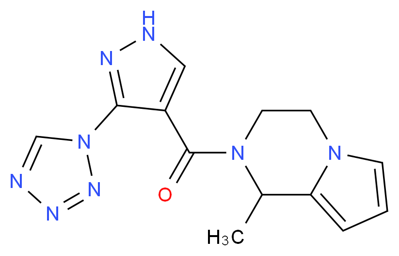 1-methyl-2-{[3-(1H-tetrazol-1-yl)-1H-pyrazol-4-yl]carbonyl}-1,2,3,4-tetrahydropyrrolo[1,2-a]pyrazine_Molecular_structure_CAS_)