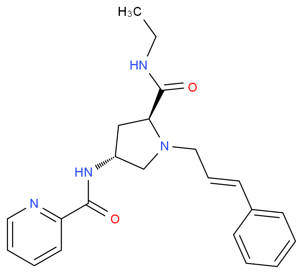 N-{(3R,5S)-5-[(ethylamino)carbonyl]-1-[(2E)-3-phenylprop-2-en-1-yl]pyrrolidin-3-yl}pyridine-2-carboxamide (non-preferred name)_Molecular_structure_CAS_)