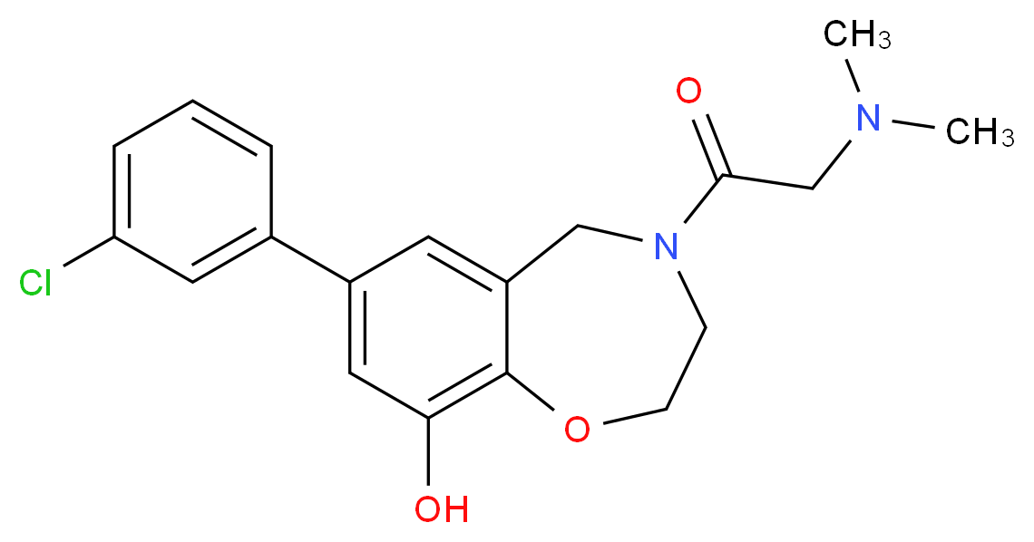7-(3-chlorophenyl)-4-(N,N-dimethylglycyl)-2,3,4,5-tetrahydro-1,4-benzoxazepin-9-ol_Molecular_structure_CAS_)