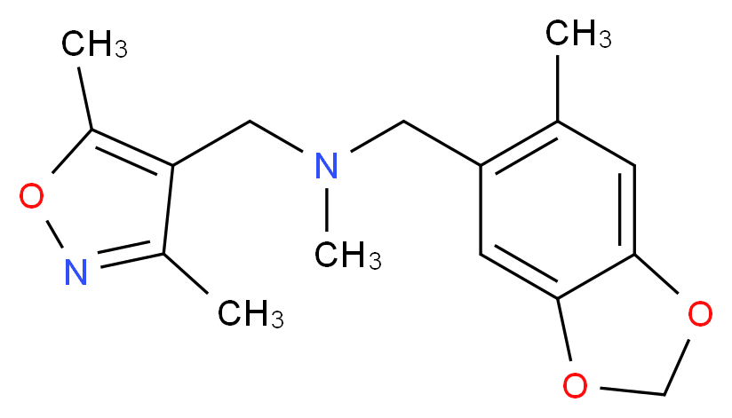 1-(3,5-dimethylisoxazol-4-yl)-N-methyl-N-[(6-methyl-1,3-benzodioxol-5-yl)methyl]methanamine_Molecular_structure_CAS_)