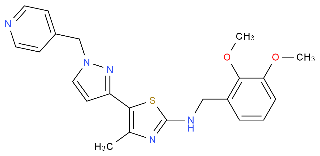 N-(2,3-dimethoxybenzyl)-4-methyl-5-[1-(4-pyridinylmethyl)-1H-pyrazol-3-yl]-1,3-thiazol-2-amine_Molecular_structure_CAS_)