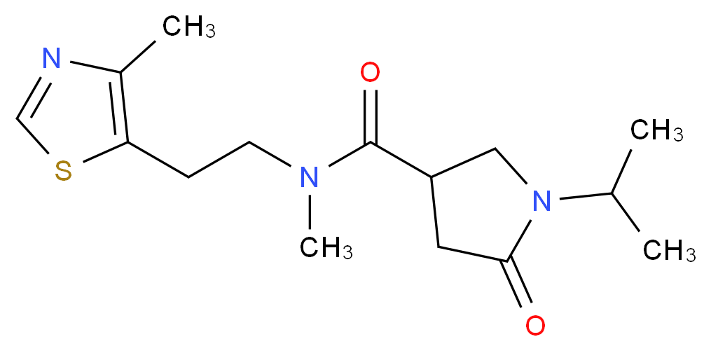 1-isopropyl-N-methyl-N-[2-(4-methyl-1,3-thiazol-5-yl)ethyl]-5-oxo-3-pyrrolidinecarboxamide_Molecular_structure_CAS_)