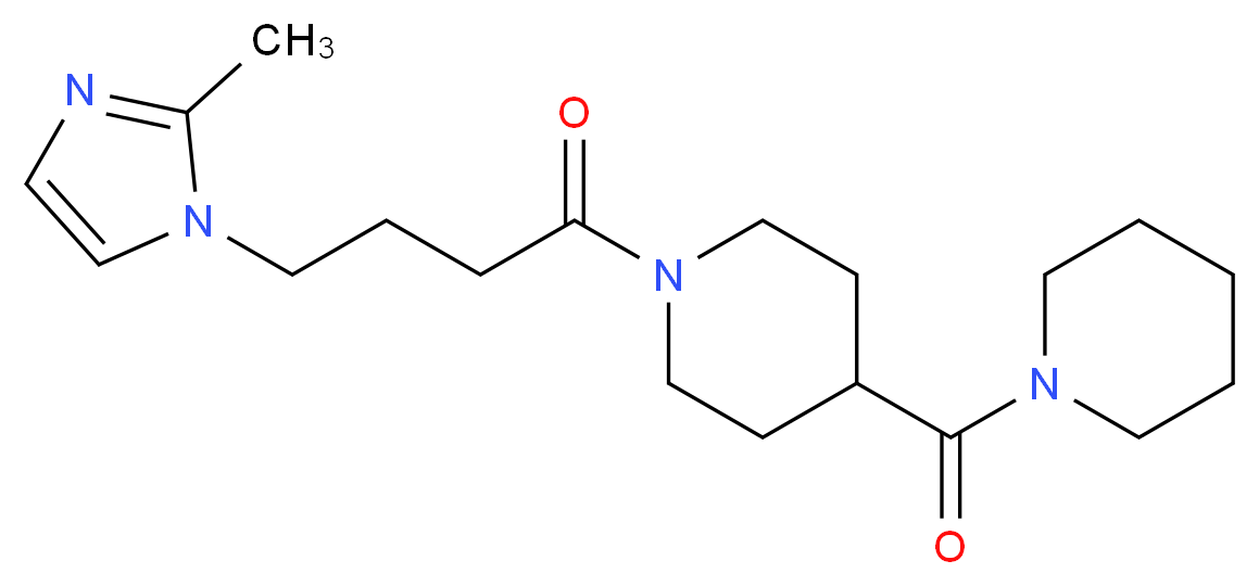 1-[4-(2-methyl-1H-imidazol-1-yl)butanoyl]-4-(1-piperidinylcarbonyl)piperidine_Molecular_structure_CAS_)