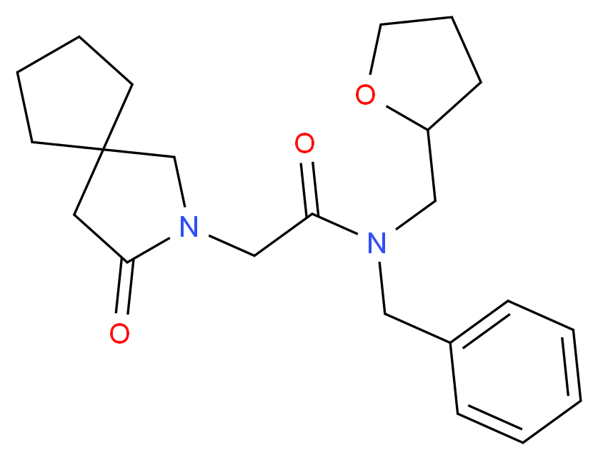 N-benzyl-2-(3-oxo-2-azaspiro[4.4]non-2-yl)-N-(tetrahydrofuran-2-ylmethyl)acetamide_Molecular_structure_CAS_)