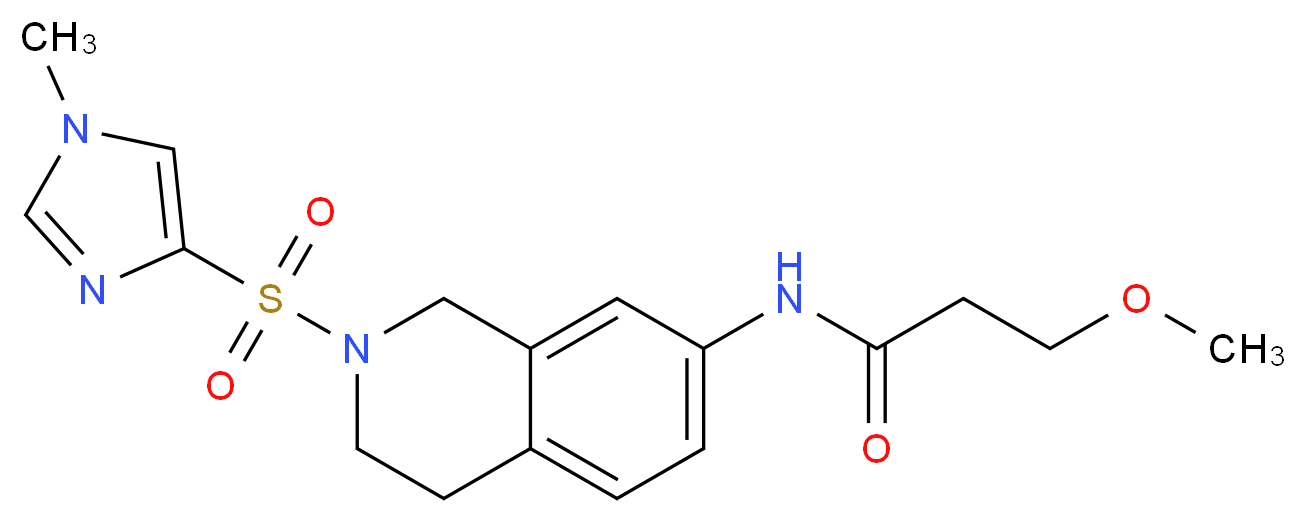 3-methoxy-N-{2-[(1-methyl-1H-imidazol-4-yl)sulfonyl]-1,2,3,4-tetrahydroisoquinolin-7-yl}propanamide_Molecular_structure_CAS_)