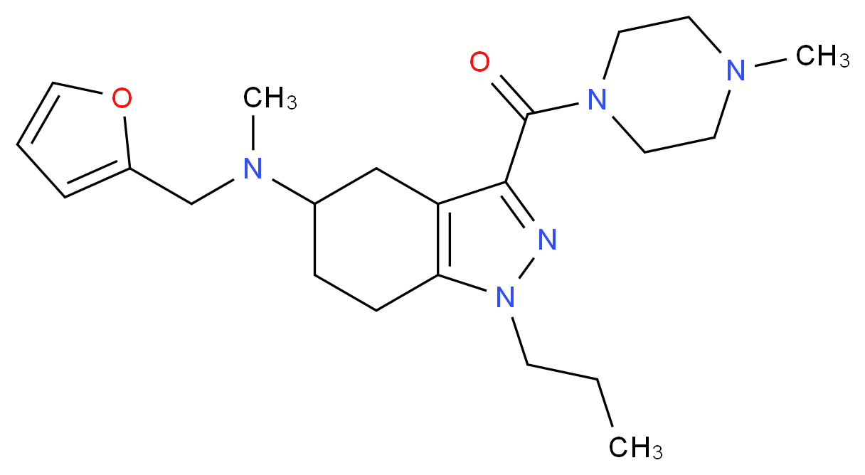 N-(2-furylmethyl)-N-methyl-3-[(4-methyl-1-piperazinyl)carbonyl]-1-propyl-4,5,6,7-tetrahydro-1H-indazol-5-amine_Molecular_structure_CAS_)