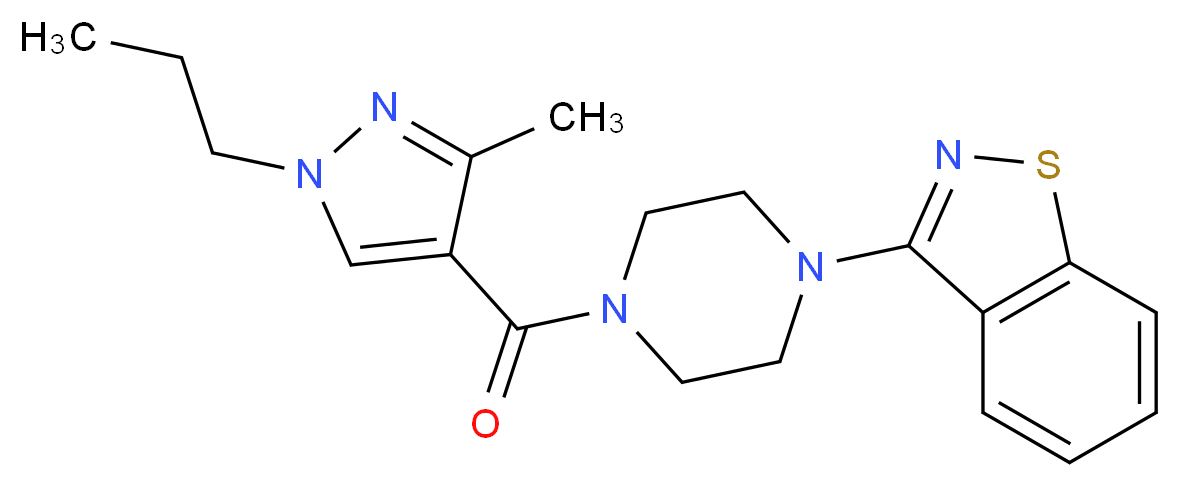 3-{4-[(3-methyl-1-propyl-1H-pyrazol-4-yl)carbonyl]-1-piperazinyl}-1,2-benzisothiazole_Molecular_structure_CAS_)