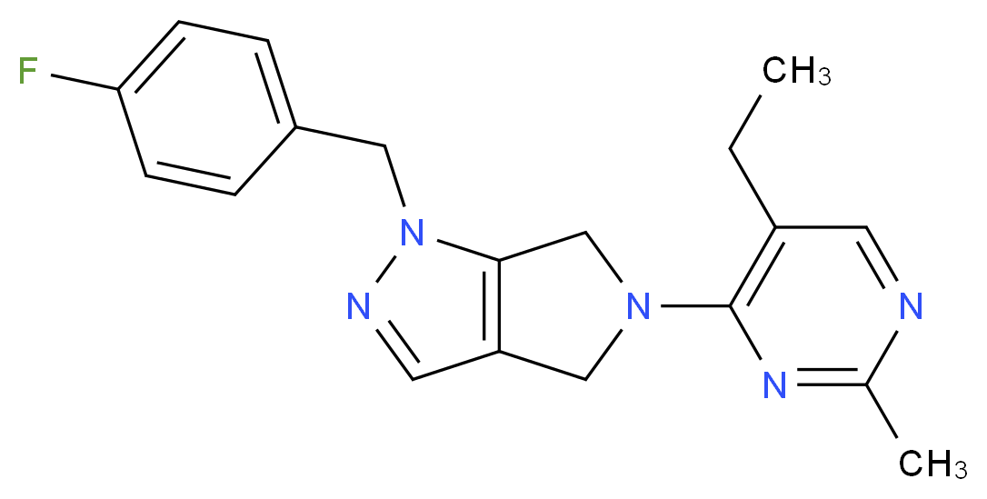 5-(5-ethyl-2-methylpyrimidin-4-yl)-1-(4-fluorobenzyl)-1,4,5,6-tetrahydropyrrolo[3,4-c]pyrazole_Molecular_structure_CAS_)