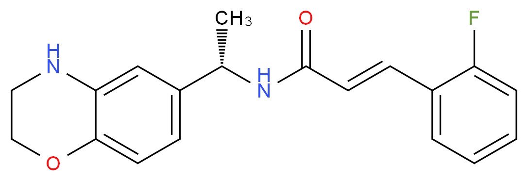 (E)-3-(2-Fluorophenyl)-N-((S)-1-(3,4-dihydro-2H-benzo[1,4]oxazin-6-yl)-ethyl]acrylamide_Molecular_structure_CAS_697287-48-2)