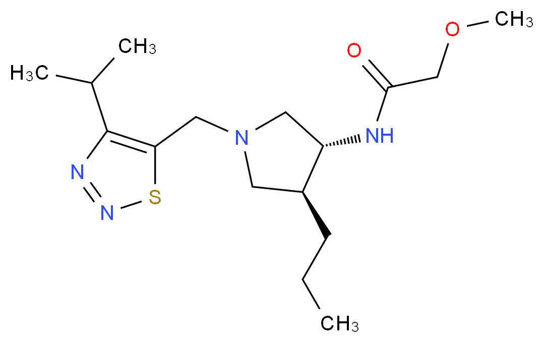 N-{(3R*,4S*)-1-[(4-isopropyl-1,2,3-thiadiazol-5-yl)methyl]-4-propyl-3-pyrrolidinyl}-2-methoxyacetamide_Molecular_structure_CAS_)