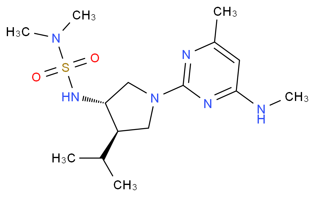 N'-{(3S*,4R*)-4-isopropyl-1-[4-methyl-6-(methylamino)-2-pyrimidinyl]-3-pyrrolidinyl}-N,N-dimethylsulfamide_Molecular_structure_CAS_)