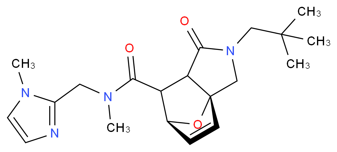 (3aR*,6S*)-2-(2,2-dimethylpropyl)-N-methyl-N-[(1-methyl-1H-imidazol-2-yl)methyl]-1-oxo-1,2,3,6,7,7a-hexahydro-3a,6-epoxyisoindole-7-carboxamide_Molecular_structure_CAS_)