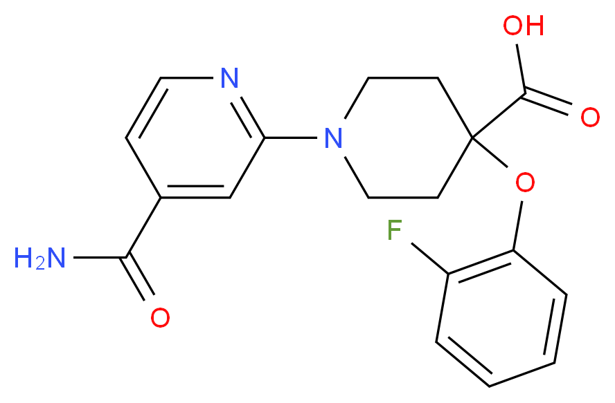 1-[4-(aminocarbonyl)pyridin-2-yl]-4-(2-fluorophenoxy)piperidine-4-carboxylic acid_Molecular_structure_CAS_)